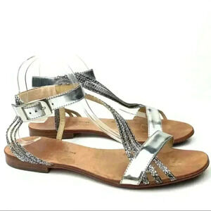 Johnny wujek sandals 39 patent leather gladiator